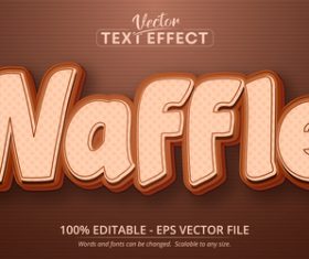 Waffle font 3d editable text style effect vector