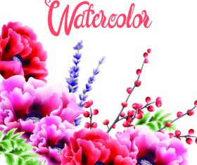 Watercolor flower background vector