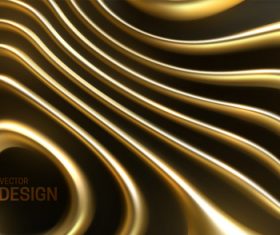 Wavy golden abstract background vector