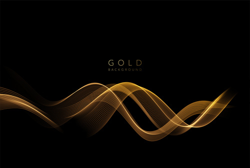 Wavy golden abstract background vector