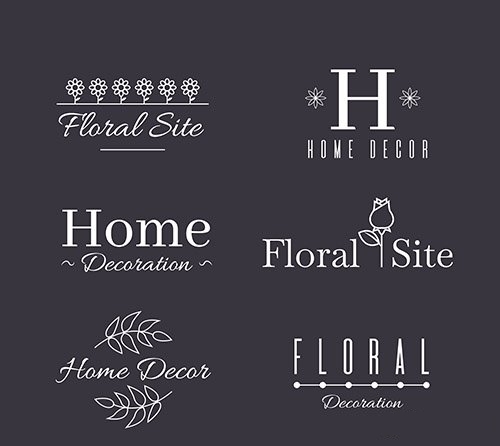 Wedding monogram logo templates collection vector