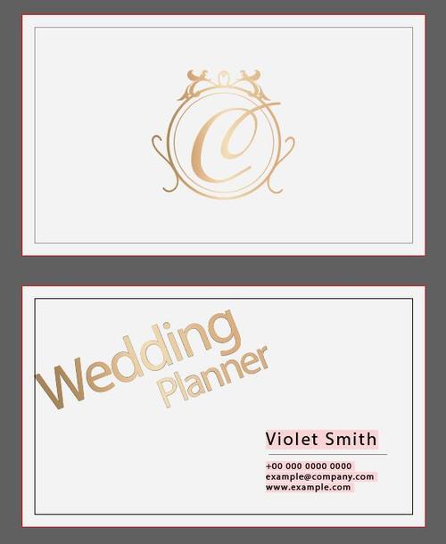 Wedding planner business card vector
