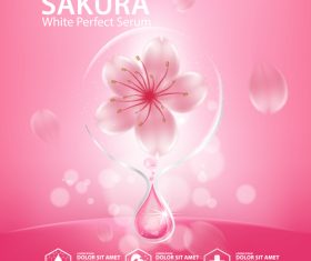 White sakura perfect serum vector