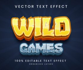 Wild games diet text effect editable vector