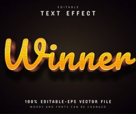 Winner text effect editable vector