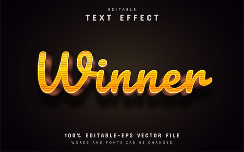 Winner text effect editable vector