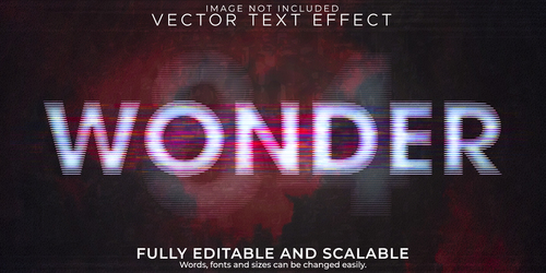 Wonder 3d effect text design vector