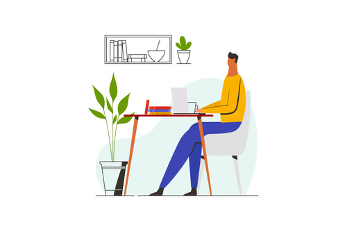 Work from home illustration vector