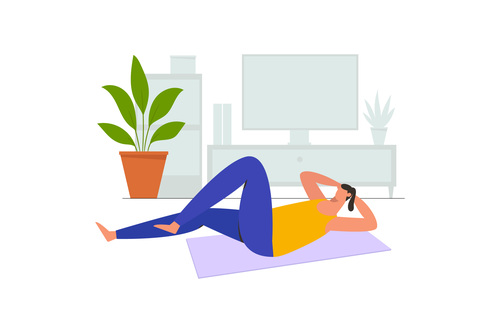 Workout at home illustration vector
