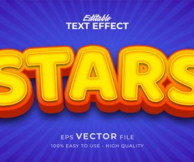Yellow font on blue background editable text style effect vector