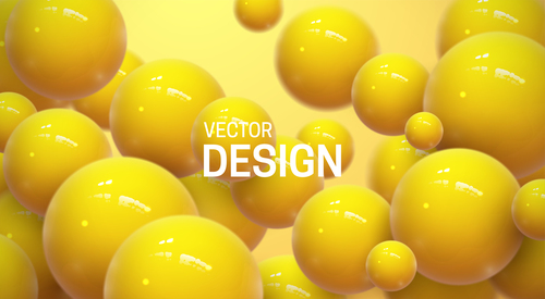 Yellow sphere abstract background vector