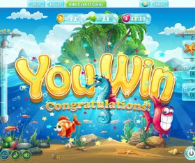 You win game page design vector