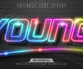 Young text effect editable vector