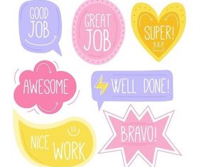 collection of good job and great job stickers vector