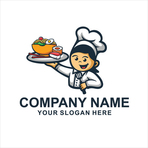 japan food chef logo vector free download