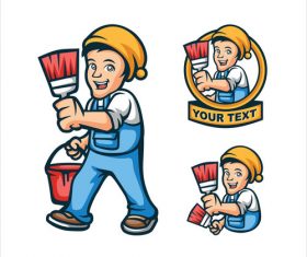 painter poeple logo vector