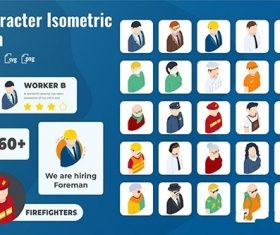 25 Iconset Isometric Character vector