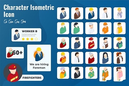 25 Iconset Isometric Character vector
