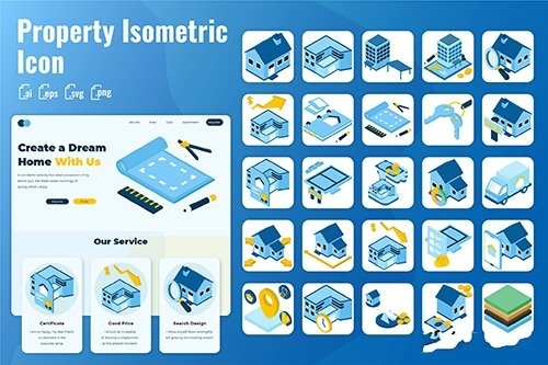 25 Iconset Isometric Property vector