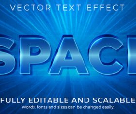 3d blue editable text style effect vector