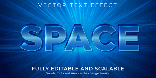 3d blue editable text style effect vector