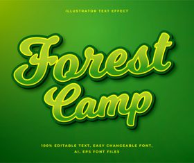 3d pure green font editable text style effect vector