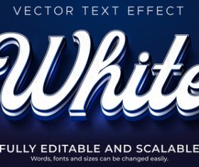 3d white editable text style effect vector
