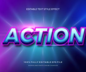 Action editable font 3d vector