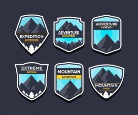 Adventure mountain symbols vector set