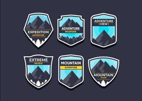 Adventure mountain symbols vector set