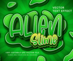 Alien slime vector text effect