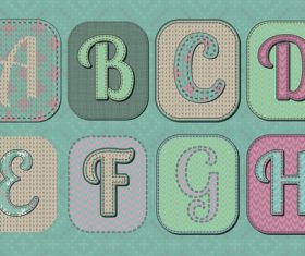 Alphabet knitted patterns vector