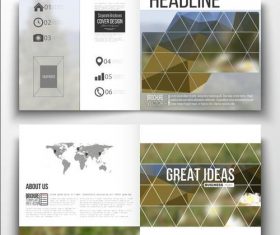 Angular blur background business brochure template vector