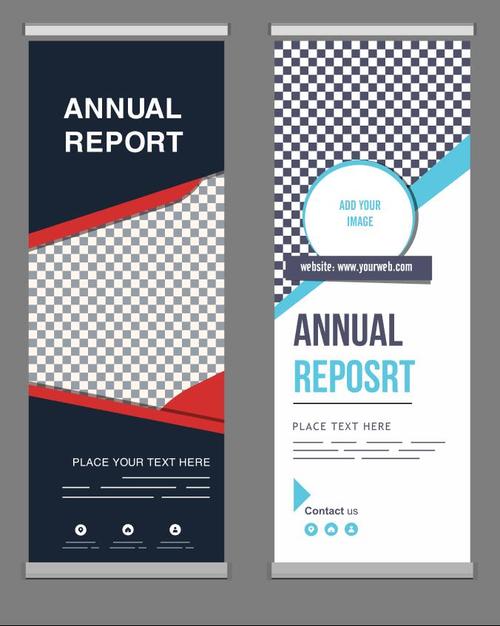 Annual report standee banner vector