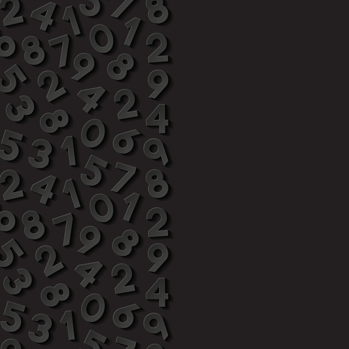 Arabic numerals black background vector