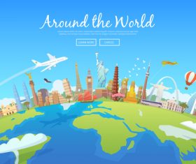 Around the world travel vector
