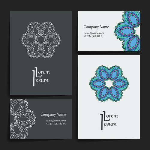 Art pattern company business card vector
