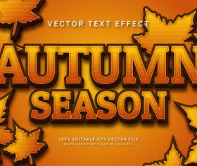 Autumn season vector text effect