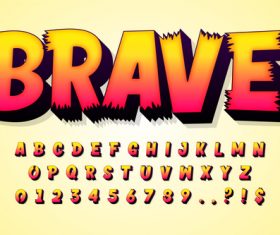 BRAVE 3d editable text style effect vector