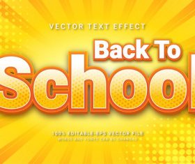 Back to school vector text effect