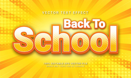 Back to school vector text effect