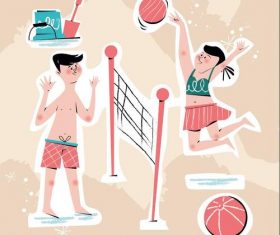Beah volleyball vector