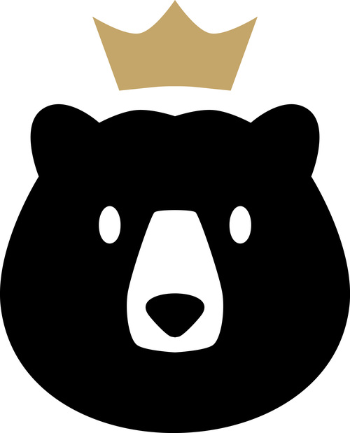 Bear king crown logo vector