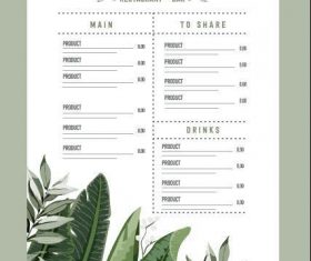 Beautifully designed restaurant menu vector