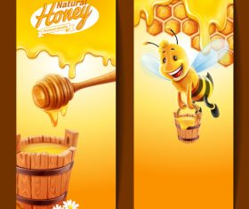 Bee background banner vector
