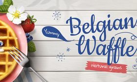 Belgian waffle flyer vector