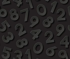 Big numbers black background vector