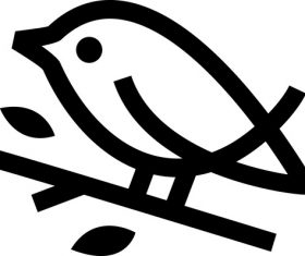Bird leaf monoline logo vector