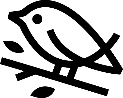 Bird leaf monoline logo vector