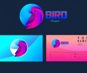 Bird logo business card vector